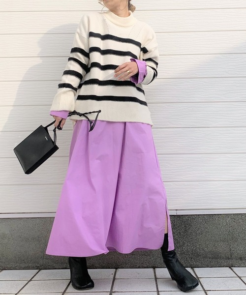 Q（キュー）の「オーバーシャツワンピース（シャツワンピース・レディース・セージグリーン/ラベンダー・MEDIUM）」の9枚目の写真