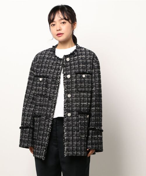 IENA（イエナ）の「Monotone Tweed ジャケット（その他アウター・レディース・ブラック/ブラック系その他・38/36）」の3枚目の写真