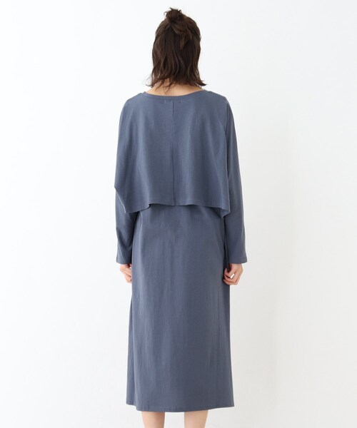 SHOO・LA・RUE(シューラルー)の「◆レイヤードロングワンピース(ワンピース・レディース・ブラック/サンドベージュ/ブラウン系その他2/ブルー・00)」の5枚目の写真