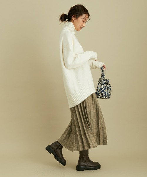 VIS（ビス）の「軽い着心地。メランジプリーツスカート（スカート・レディース・チャコールグレー/ベージュ/グリーン・M/S）」の19枚目の写真