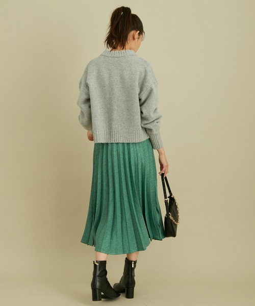 VIS（ビス）の「軽い着心地。メランジプリーツスカート（スカート・レディース・チャコールグレー/ベージュ/グリーン・M/S）」の15枚目の写真