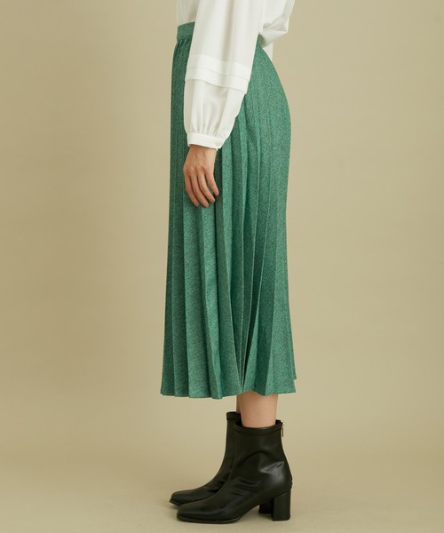 VIS（ビス）の「軽い着心地。メランジプリーツスカート（スカート・レディース・チャコールグレー/ベージュ/グリーン・M/S）」の22枚目の写真