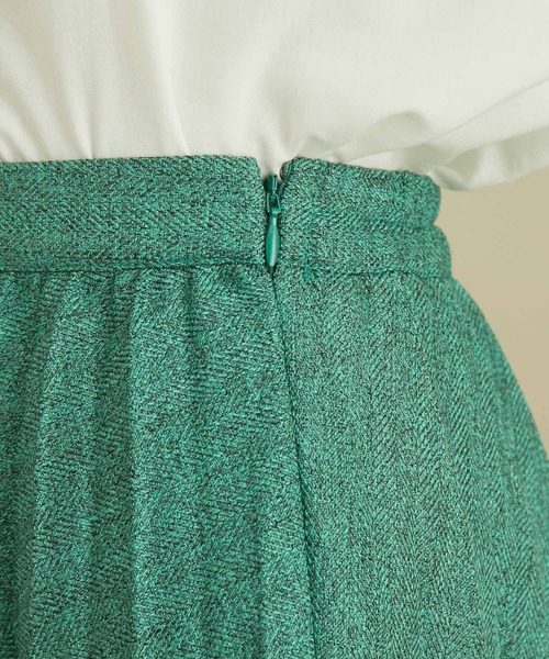 VIS（ビス）の「軽い着心地。メランジプリーツスカート（スカート・レディース・チャコールグレー/ベージュ/グリーン・M/S）」の7枚目の写真