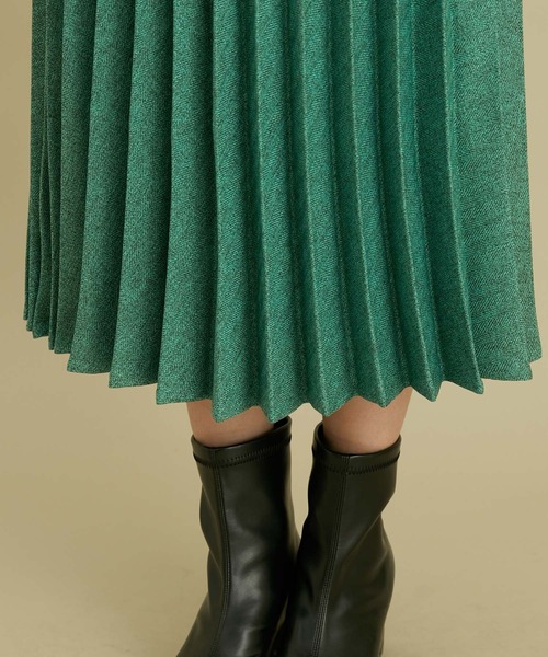 VIS（ビス）の「軽い着心地。メランジプリーツスカート（スカート・レディース・チャコールグレー/ベージュ/グリーン・M/S）」の10枚目の写真