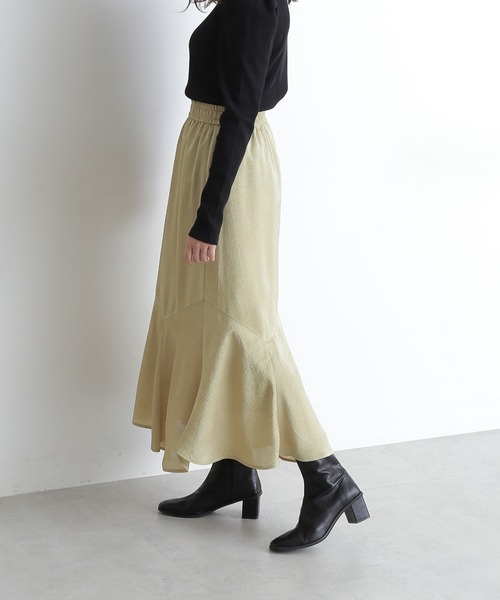 FREE'S MART（フリーズマート）の「ジャガードマーメイドロングスカート（スカート・レディース・ブラック/パープル/ライトグリーン・FREE）」の4枚目の写真