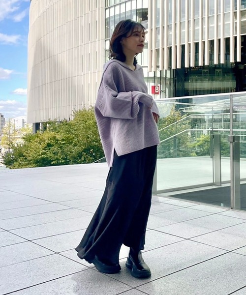 FREE'S MART（フリーズマート）の「ジャガードマーメイドロングスカート（スカート・レディース・ブラック/パープル/ライトグリーン・FREE）」の9枚目の写真