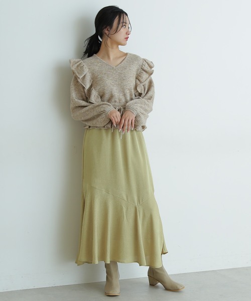 FREE'S MART（フリーズマート）の「ジャガードマーメイドロングスカート（スカート・レディース・ブラック/パープル/ライトグリーン・FREE）」の13枚目の写真