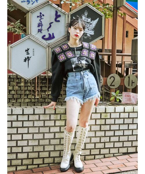 jouetie（ジュエティ）の「ボリュームソールトレッキングブーツ（ブーツ・レディース・オフホワイト/ブラック・M/L）」の9枚目の写真