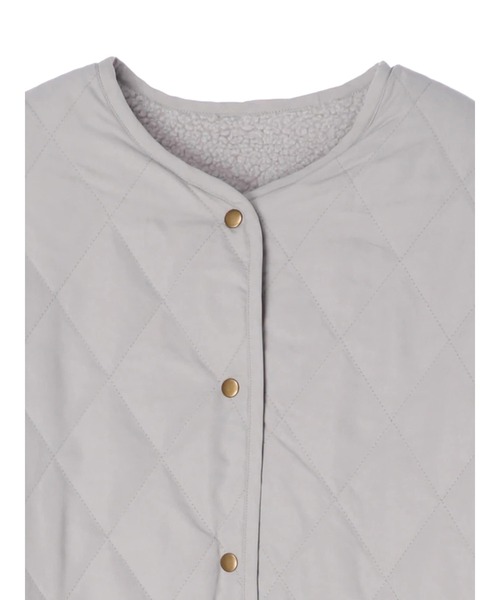 earth music&ecology（アースミュージックアンドエコロジー）の「ｷﾙﾃｨﾝｸﾞ&ﾎﾞｱﾘﾊﾞｰｼﾌﾞﾙﾉｰｶﾗ-ｺｰﾄ＊（ノーカラーコート・レディース・ライトグレー/ブラック/カーキ・M/L）」の21枚目の写真