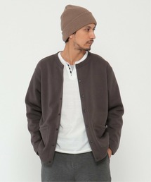 裏フリースクルーネックカーデ 2