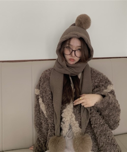 .KOM(ドットコム)の「『.kom SELECT/ドットケーオーエムセレクト』Boa Cardigan/ボア素材 カーディガン 長袖(カーディガン/ボレロ・レディース・ブラウン/アイボリー・FREE)」の7枚目の写真
