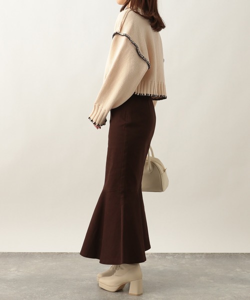 Heather（ヘザー）の「アウトリンキングニットカーディガン  259742（カーディガン/ボレロ・レディース・アイボリー/ブラック/グリーン・FREE）」の19枚目の写真