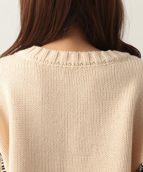 Heather（ヘザー）の「アウトリンキングニットカーディガン  259742（カーディガン/ボレロ・レディース・アイボリー/ブラック/グリーン・FREE）」の9枚目の写真