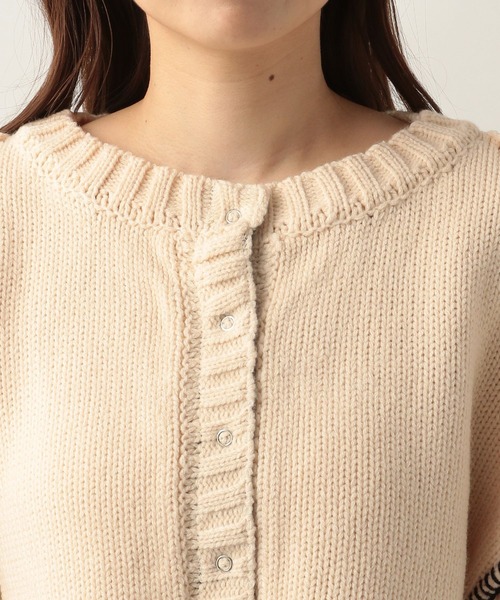 Heather（ヘザー）の「アウトリンキングニットカーディガン  259742（カーディガン/ボレロ・レディース・アイボリー/ブラック/グリーン・FREE）」の10枚目の写真