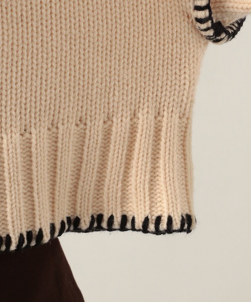 Heather（ヘザー）の「アウトリンキングニットカーディガン  259742（カーディガン/ボレロ・レディース・アイボリー/ブラック/グリーン・FREE）」の14枚目の写真