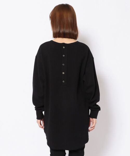 Munich（ミューニック）の「Munich（ミューニック）ストレッチサーマルバックヘンリーネックロングプルオーバー（Tシャツ/カットソー・レディース・ブラック/ホワイト・FREE）」の3枚目の写真