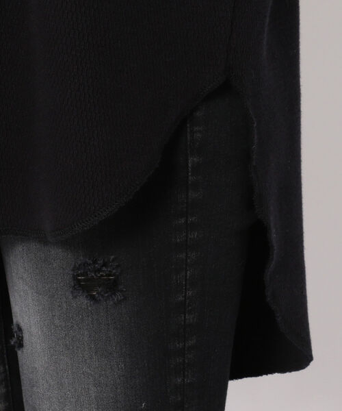 Munich（ミューニック）の「Munich（ミューニック）ストレッチサーマルバックヘンリーネックロングプルオーバー（Tシャツ/カットソー・レディース・ブラック/ホワイト・FREE）」の12枚目の写真