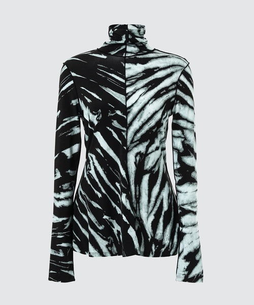 PROENZA SCHOULER(プロエンザ スクーラー)の「Spiral Tie Dye Turtleneck Top(Tシャツ/カットソー・レディース・ブラック系その他・S/M)」の1枚目の写真