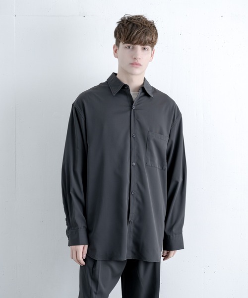 melt.（メルト）の「リラックスベーシックオーバー シャツセットアップ / RELUX BASIC OVER SHIRT SETUP（セットアップ・メンズ・チャコールグレー/グレイッシュブルー・SMALL/MEDIUM/LARGE）」の11枚目の写真