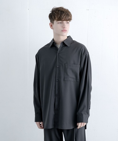 melt.（メルト）の「リラックスベーシックオーバー シャツセットアップ / RELUX BASIC OVER SHIRT SETUP（セットアップ・メンズ・チャコールグレー/グレイッシュブルー・SMALL/MEDIUM/LARGE）」の12枚目の写真