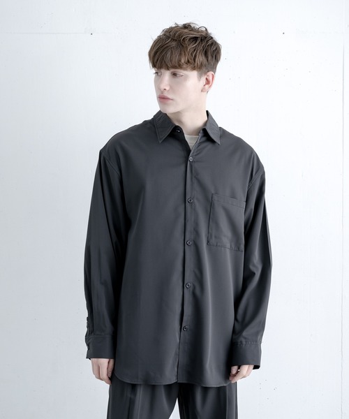 melt.（メルト）の「リラックスベーシックオーバー シャツセットアップ / RELUX BASIC OVER SHIRT SETUP（セットアップ・メンズ・チャコールグレー/グレイッシュブルー・SMALL/MEDIUM/LARGE）」の13枚目の写真