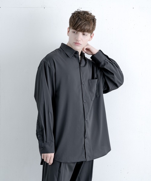 melt.（メルト）の「リラックスベーシックオーバー シャツセットアップ / RELUX BASIC OVER SHIRT SETUP（セットアップ・メンズ・チャコールグレー/グレイッシュブルー・SMALL/MEDIUM/LARGE）」の19枚目の写真