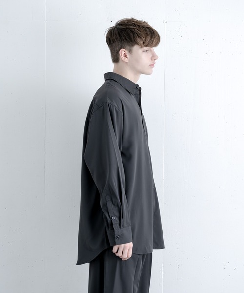 melt.（メルト）の「リラックスベーシックオーバー シャツセットアップ / RELUX BASIC OVER SHIRT SETUP（セットアップ・メンズ・チャコールグレー/グレイッシュブルー・SMALL/MEDIUM/LARGE）」の20枚目の写真