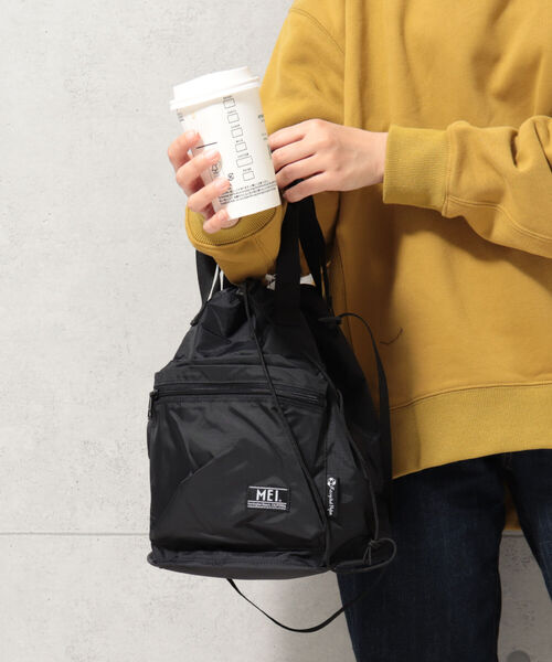 MEI（メイ）の「【MEI/メイ】サスティナブル ランタンバッグ（ショルダーバッグ・レディース・ブラック/ブラウン・FREE）」の2枚目の写真