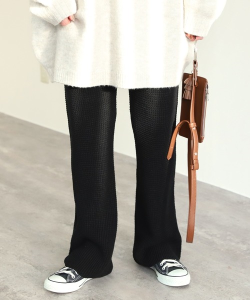 reca（レカ）の「ワッフル編みニットパンツ（その他パンツ・レディース・ブラック/グレー/グレイッシュベージュ・FREE）」の15枚目の写真