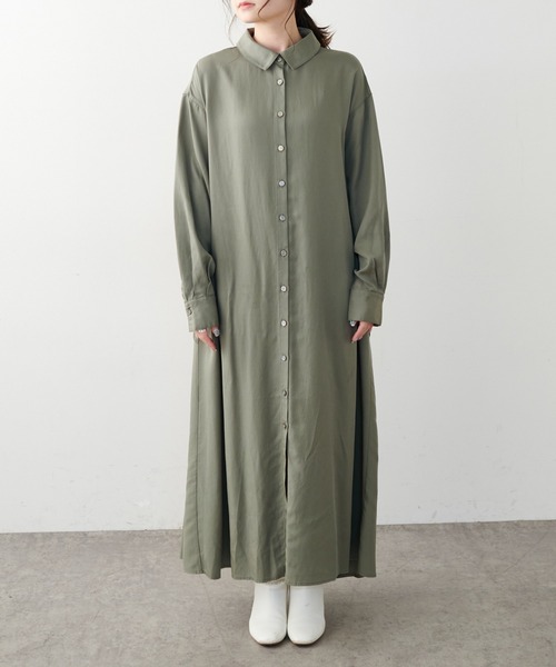 PUAL CE CIN（ピュアルセシン）の「【WEB限定】とろみバックフレアワンピース（ワンピース・レディース・ライトベージュ/カーキ/ネイビー・FREE）」の17枚目の写真