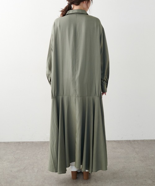 PUAL CE CIN（ピュアルセシン）の「【WEB限定】とろみバックフレアワンピース（ワンピース・レディース・ライトベージュ/カーキ/ネイビー・FREE）」の19枚目の写真