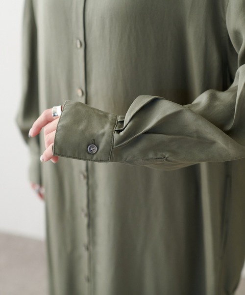 PUAL CE CIN（ピュアルセシン）の「【WEB限定】とろみバックフレアワンピース（ワンピース・レディース・ライトベージュ/カーキ/ネイビー・FREE）」の21枚目の写真