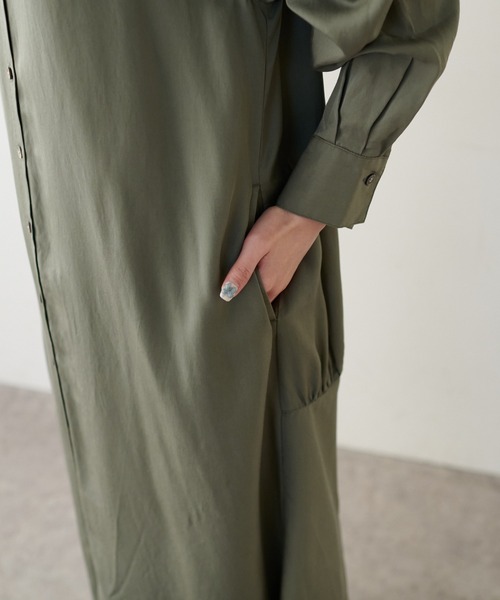 PUAL CE CIN（ピュアルセシン）の「【WEB限定】とろみバックフレアワンピース（ワンピース・レディース・ライトベージュ/カーキ/ネイビー・FREE）」の22枚目の写真