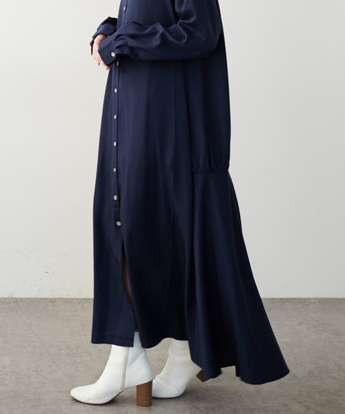 PUAL CE CIN（ピュアルセシン）の「【WEB限定】とろみバックフレアワンピース（ワンピース・レディース・ライトベージュ/カーキ/ネイビー・FREE）」の11枚目の写真