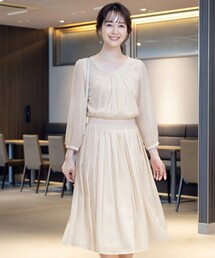 シフォンギャザーワンピース