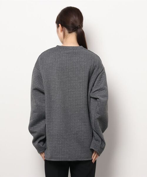 ANDGEEBEE(アンジービー)の「UNISEX ワンポイントジャガードワッフルトップス(Tシャツ/カットソー・レディース・ホワイト/チャコールグレー・MEDIUM)」の20枚目の写真