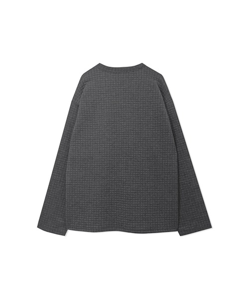 ANDGEEBEE(アンジービー)の「UNISEX ワンポイントジャガードワッフルトップス(Tシャツ/カットソー・レディース・ホワイト/チャコールグレー・MEDIUM)」の10枚目の写真