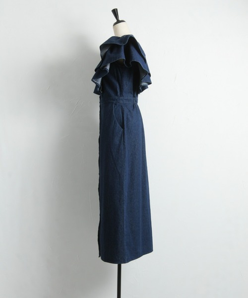 &. NOSTALGIA（アンドドットノスタルジア）の「袖フリルワンピース（ワンピース・レディース・インディゴブルー/ブラック/オフホワイト・FREE）」の15枚目の写真