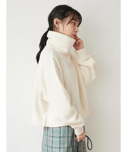 ELENCARE DUE(エレンカーレデュエ)の「・ELENCARE DUEオフタートルキモウプルオーバー*(スウェット・レディース・ネイビー/オフホワイト/ピンク/グリーン・FREE)」の8枚目の写真