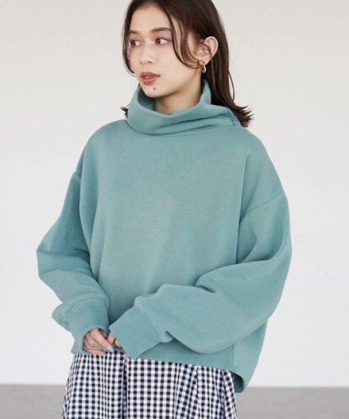 ELENCARE DUE(エレンカーレデュエ)の「・ELENCARE DUEオフタートルキモウプルオーバー*(スウェット・レディース・ネイビー/オフホワイト/ピンク/グリーン・FREE)」の3枚目の写真