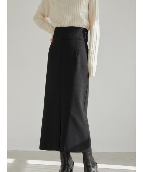 amel（エイメル）の「サイドボタンタイトスカート（スカート・レディース・ブラック・FREE）」の3枚目の写真