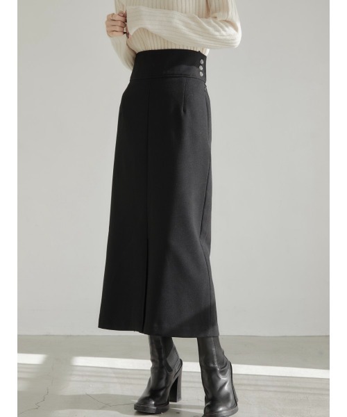 amel（エイメル）の「サイドボタンタイトスカート（スカート・レディース・ブラック・FREE）」の4枚目の写真