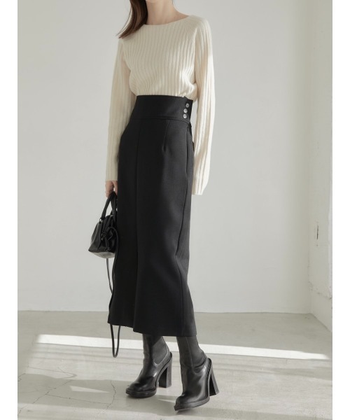 amel（エイメル）の「サイドボタンタイトスカート（スカート・レディース・ブラック・FREE）」の6枚目の写真