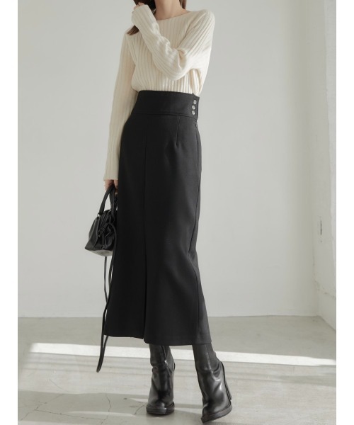 amel（エイメル）の「サイドボタンタイトスカート（スカート・レディース・ブラック・FREE）」の8枚目の写真