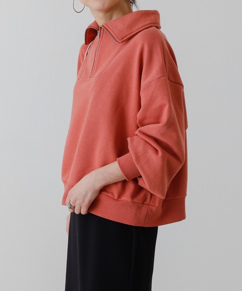 COLONY 2139（コロニートゥーワンスリーナイン）の「ハーフジップ裏毛プルオーバー/ハーフZip裏毛トップス（スウェット・レディース・ブラック/オレンジ/イエロー/オフホワイト/グレー・FREE）」の5枚目の写真