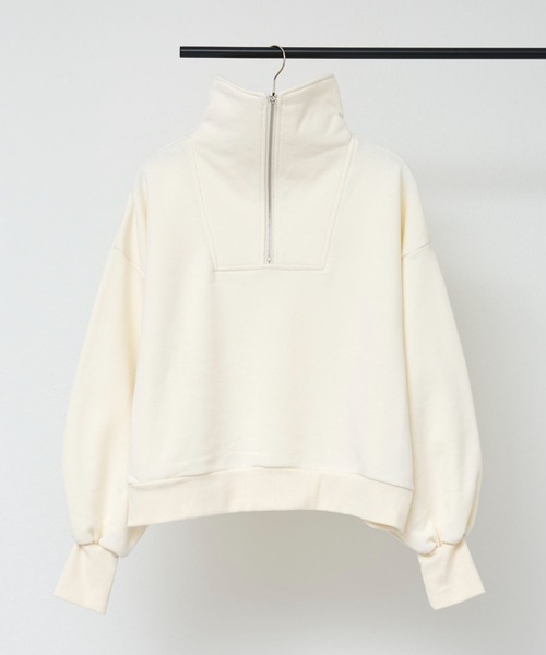 COLONY 2139（コロニートゥーワンスリーナイン）の「ハーフジップ裏毛プルオーバー/ハーフZip裏毛トップス（スウェット・レディース・ブラック/オレンジ/イエロー/オフホワイト/グレー・FREE）」の6枚目の写真