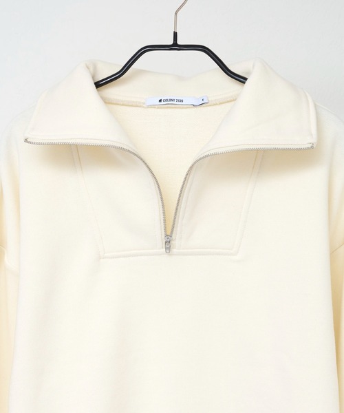COLONY 2139（コロニートゥーワンスリーナイン）の「ハーフジップ裏毛プルオーバー/ハーフZip裏毛トップス（スウェット・レディース・ブラック/オレンジ/イエロー/オフホワイト/グレー・FREE）」の12枚目の写真