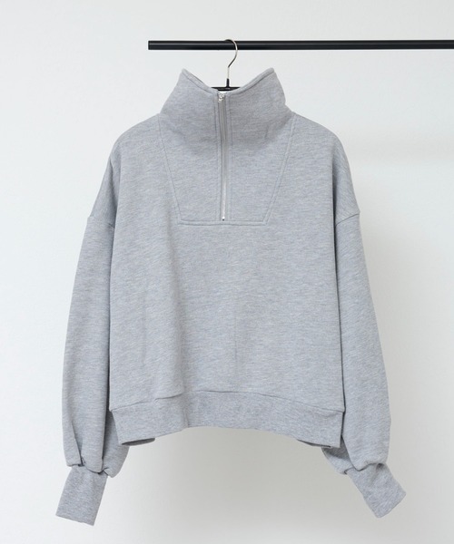 COLONY 2139（コロニートゥーワンスリーナイン）の「ハーフジップ裏毛プルオーバー/ハーフZip裏毛トップス（スウェット・レディース・ブラック/オレンジ/イエロー/オフホワイト/グレー・FREE）」の21枚目の写真