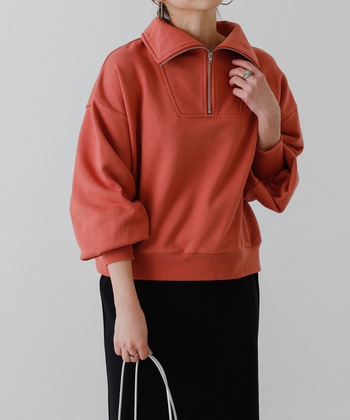 COLONY 2139（コロニートゥーワンスリーナイン）の「ハーフジップ裏毛プルオーバー/ハーフZip裏毛トップス（スウェット・レディース・ブラック/オレンジ/イエロー/オフホワイト/グレー・FREE）」の17枚目の写真