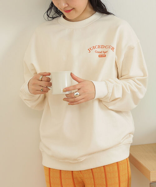 BeAMS DOT(ビームスドット)の「【WEB限定】BeAMS DOT / ロゴ刺繍 オーバースウェット(スウェット・レディース・オフホワイト/グリーン系その他・FREE)」の4枚目の写真